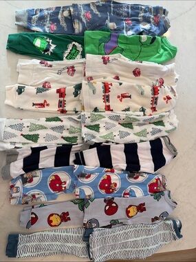 Multiples Kids Pajama Set Bundle - Blue, Green, White, Navy